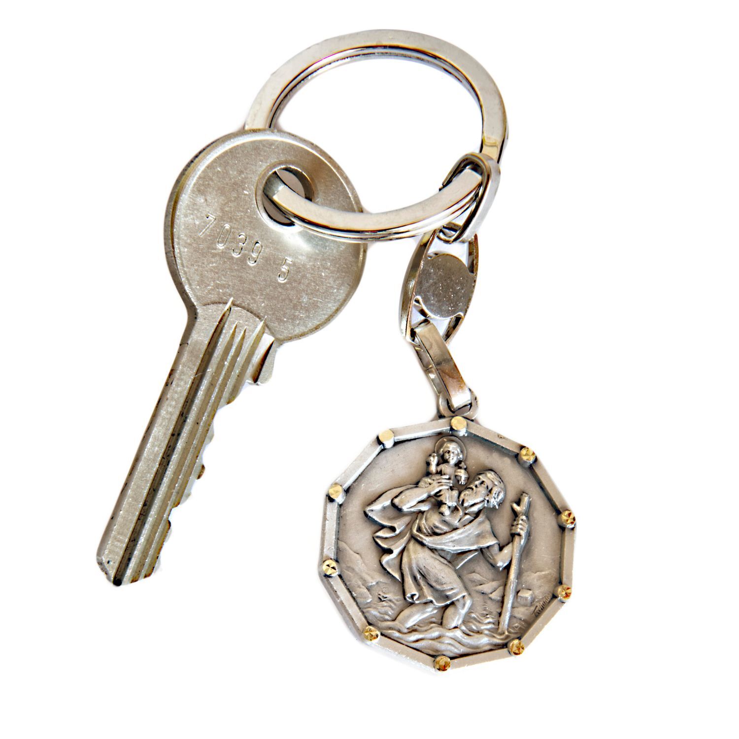 Thumbnail - Schlüsselanhänger Christophorus Elegant Jesukind / Gott Schütze Dich Ø