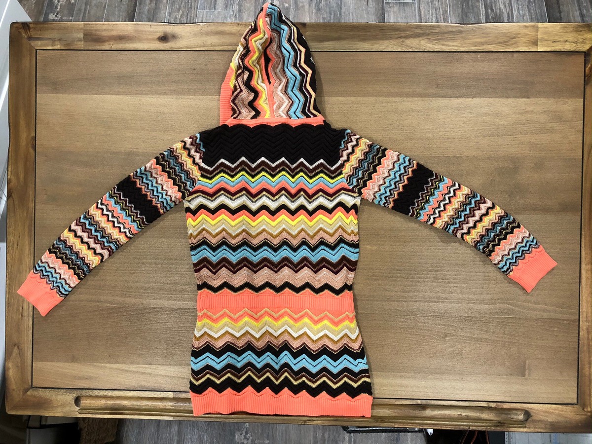 MISSONI for Target Full Zip Hoodie Zig Zag Sweater Multi Color