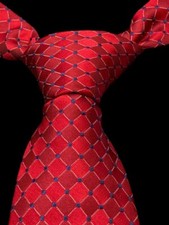 NORDSTROM Tie Men's Red Plaid 100  Silk Made in USA Necktie Pre-owned