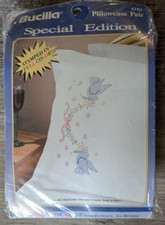 Vintage 1992 Bucilla Special Edition Stamped Pillowcase Pair "Doves" 63311 New
