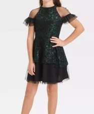 Wicked the Movie Elphaba Girls Green/Black Cosplay Dress by Paul Tazewell NWT