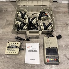 Califone CAS1500 Cassette Recorder, 2924AV-P Headphones x5 , 1218AV-PY Case