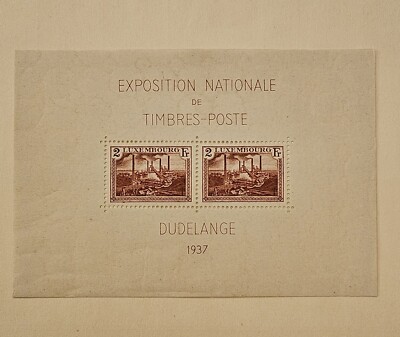 1937 Luxemburg Expo Philatelie BF Nr. 2 Dudelange Neu Illing. Neu postfrisch