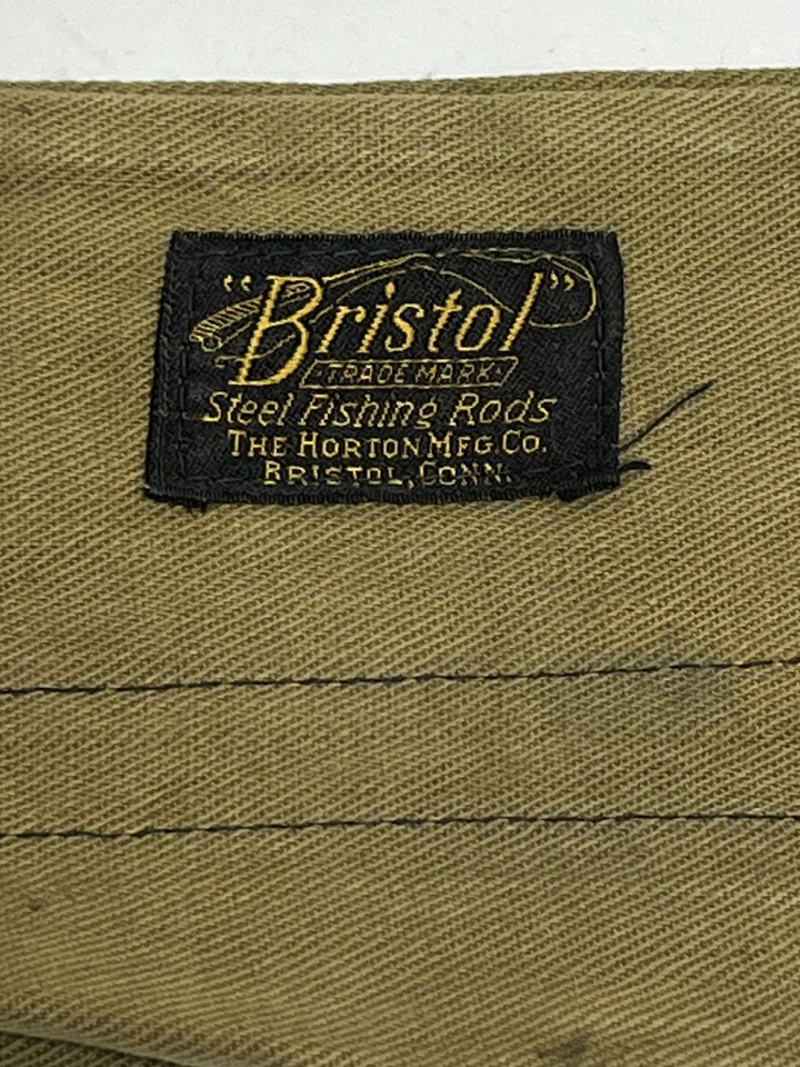 Vintage Bristol Steel Fishing Rods Green Canvas Rod Sleeve Sock (Sock