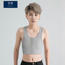Women Buckle Chest Breast Binder Lesbian Tomboy FTM Bra Vest Tank Top Les