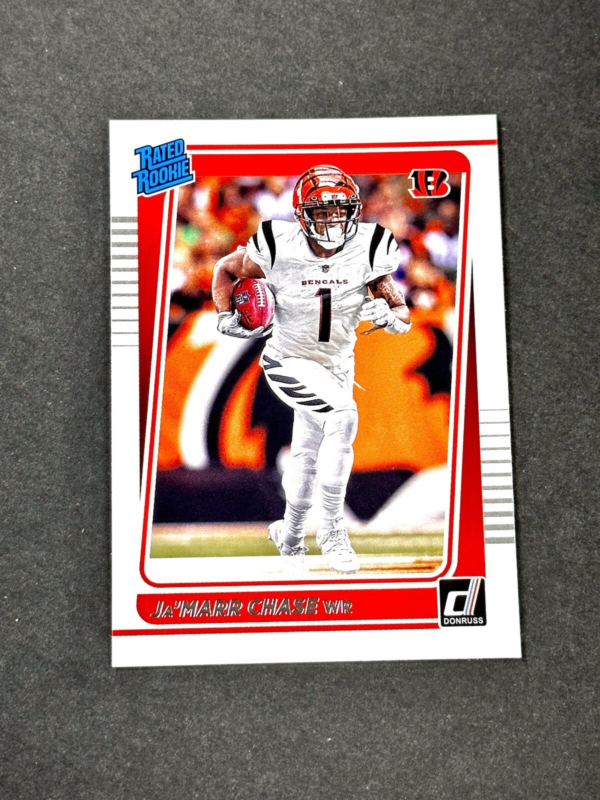 2021 Panini Donruss Football JA’MARR CHASE Rated Rookie RC #262 Bengals