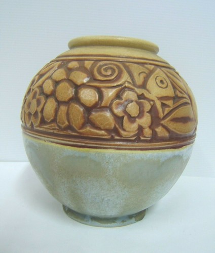 VASE BOULE GRES CRISTALISE MOUGIN VENTRILLON NANCY FRANCE 172J ART DECO - 第 1/6 張圖片