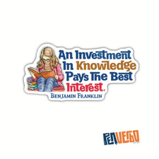 Benjamin Franklin Quote Sticker | An Investment In Knowledge | PI515