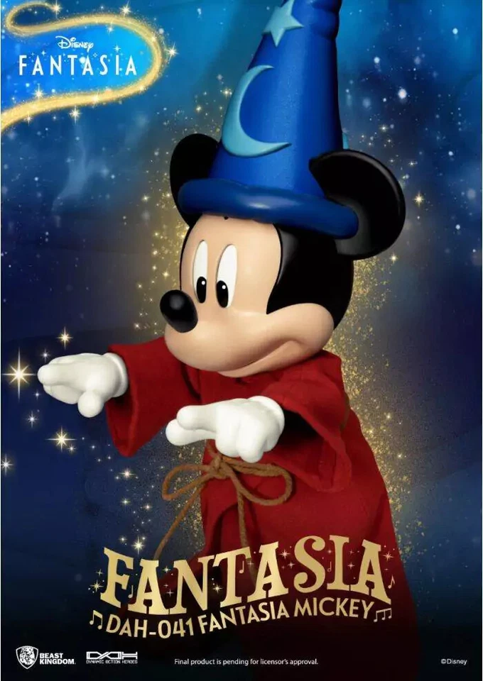 Disney FANTASIA MICKEY MOUSE Topolino Sorcerer Apprentice Action Figure DAH-041 - Immagine 3 di 4