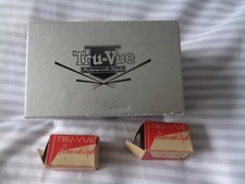 1930S USA TRU-VUE BROWN BAKELITE BOXED STEREO VIEWER & 2 REELS  NICE CONDITION