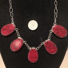 Vintage Jewelry COIN SILVER ( .900) & Genuine RED JASPER Necklace, Stamped  "SS" — photo 2