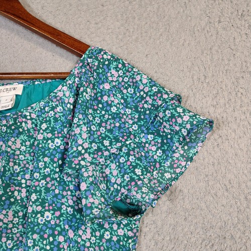 J.Crew Kleid Damen 2 Aqua Grün Blumen Flatterärmel Stufen Preppy Prairie - Bild 10 von 14