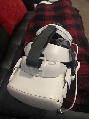 meta quest 2 128gb bundle with controller and charger, white, adjustable straps