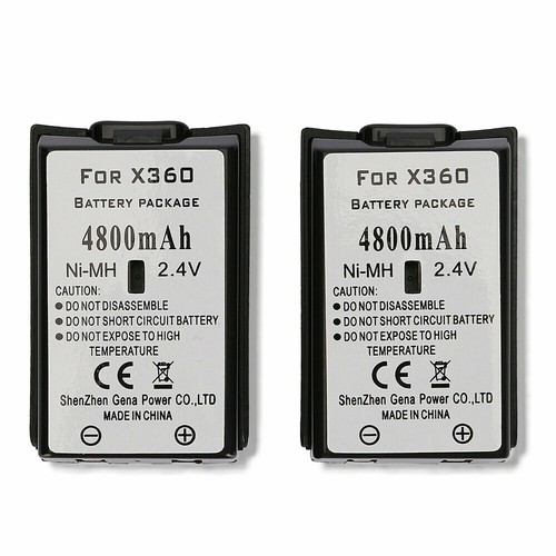 1/2PCS for Xbox 360 Controller Rechargeable Battery Pack with USB Charger Cable - Picture 7 of 12