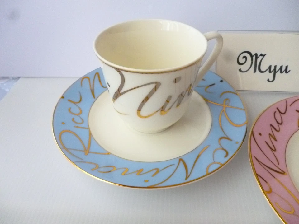 Комплект для 2, NINA RICCI Sango Maison чашка и блюдце пара комплект Японии синий розовый - Изображение 4 из 4