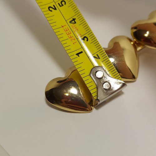 Gold Tone 3 Hearts Hair Barrette Clip Girls Women - Picture 6 of 6