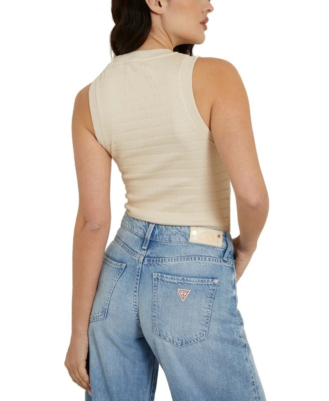 Top tejido sin mangas Guess para mujer (Pearl Oyster, grande) Foto 3 de 4