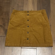 J Crew Corduroy Button Mini Skirt Fall Pumpkin Brown Size 12