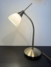 Touch Dimmer Table Lamp Light Satin Chrome & Glass Shade Classic Reading Task