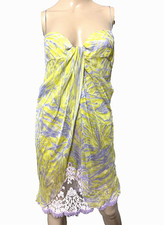 Valentino Boutique 1990s Vintage Draped Lace Beaded Trim Slip Dress US 2 4 IT 40