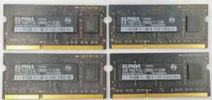 16GB 4x 4GB ELPIDA PC3L-12800s DDR3-1600 1,35V Laptop RAM Speichermodule