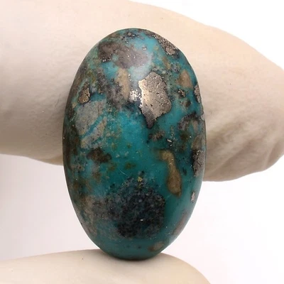 28.00 Cts Natürlich Persisch Türkis 26mmx16mm Oval Cabochon Chemiefrei Edelstein - Bild 1 von 4