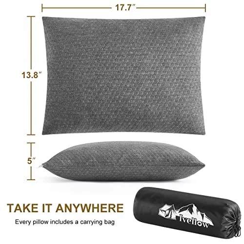 Compressible Travel Pillow with Shredded Memory Foam for Camping & Sleep