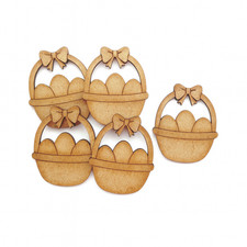 Easter Basket MDF Craft Shapes Easter Decor DIY Wooden Ornaments Blanks