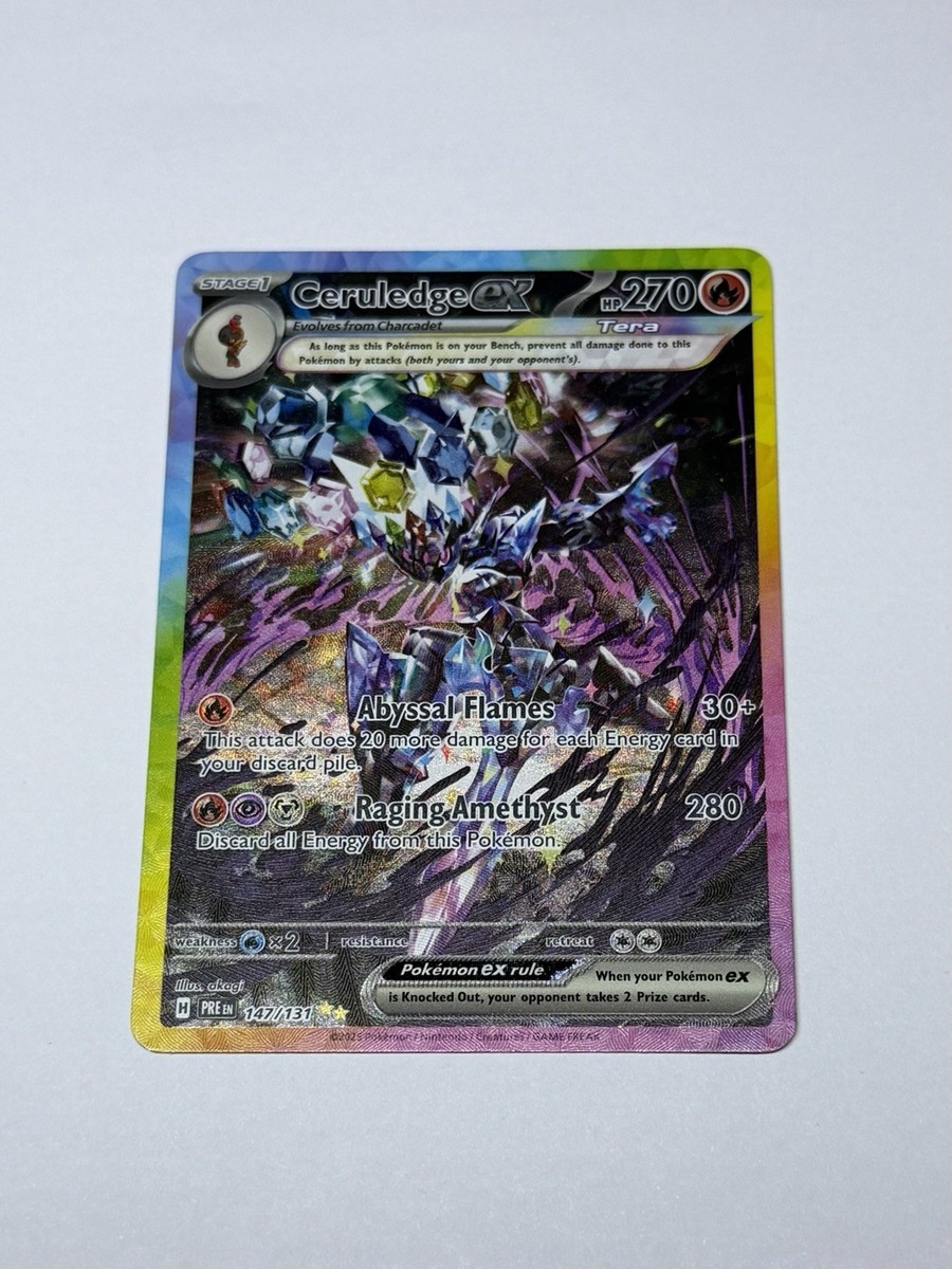 Ceruledge EX 147/131 Prismatic Evolutions Special Illustration Rare SIR Pokemon Ceruledge EX 147/131 Prismatic Evolutions Special Illustration Rare SIR Pokemon