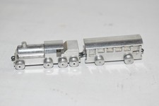 Miniatur Zug Gebr. Hildner, Made in Germany, Lok mit Waggon, aus Alu  KLASSE SET