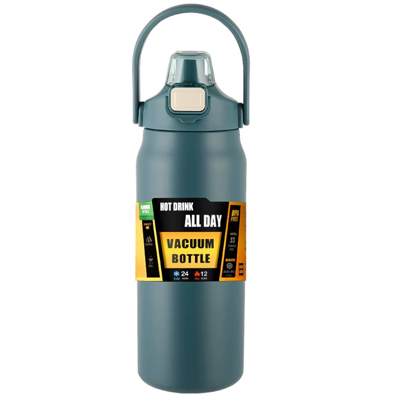 Portable Thermos with Straw 304 Stainless Steel Thermal Mug  Coffee Cup Sports 