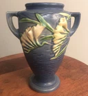 Vintage Original Roseville USA 121-8” Freesia Blue Vase