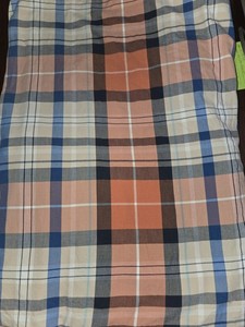 Pottery Barn Teen Orange Blue Plaid Fitted Queen Sheet