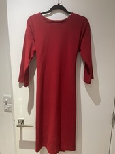 Warehouse Red Midi Dress UK 12 Tie Waist 3/4 Sleeve Work Office Occasion