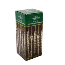 Kurt Adler 5-1/4-Inch Glass Icicle Ornament 12-Piece Box Set, Clear, 1 Pack