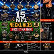 15 NFL Bronze Team Pendant Necklace 23 Chain Football Fan Jewelry Gift 14 Teams