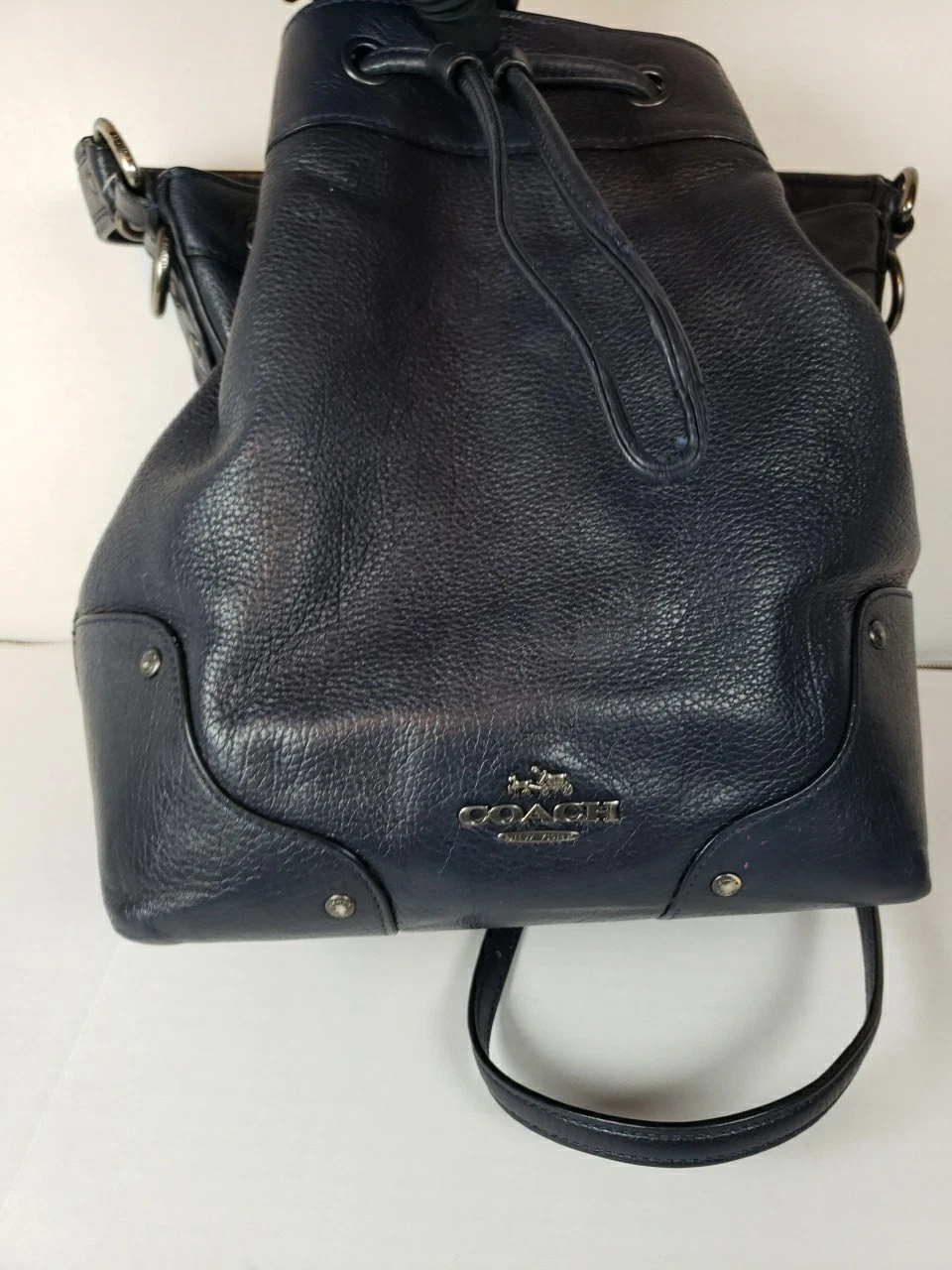 Borsa a tracolla Coach blu notte GRANDE standard Topolino con coulisse F35684