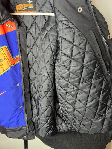 Vintage Polaris Factory Snowmobile Jacket Wmn L Men M Insulated Racing Checkered - Picture 3 of 8
