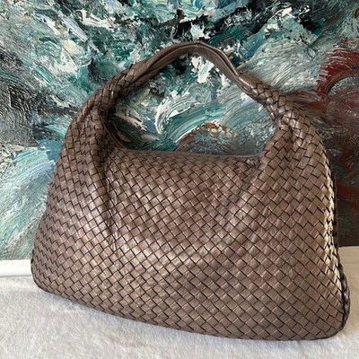 BOTTEGA VENETA Intrecciato Shoulder Bag Hobo Tote Handbag Leather Brown 115654