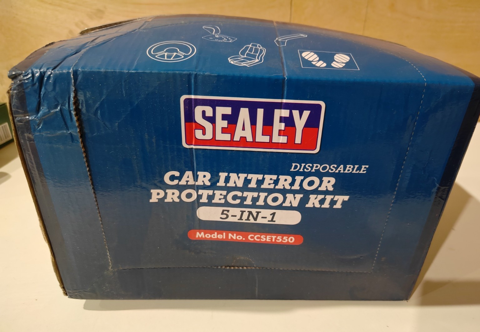 5-in-1 Disposable Car Interior Protection Kit Box of 50 Sealey CCSET550