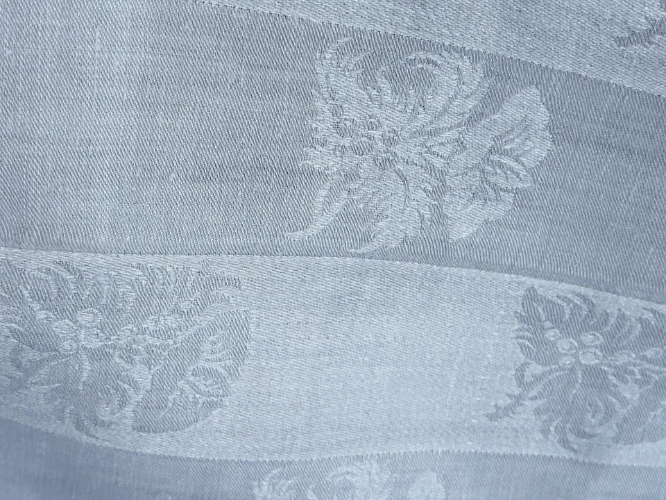 Grande nappe ancienne en damassé floral, XIXe siècle – 4,10 m x 1,70 m - Photo 4/4