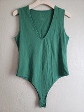 A New Day Women s Sleeveless V Neck Bodysuit Green M NWT