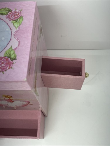 Ballerina Musical Jewelry Box Spins to "Swan Lake" 4 Drawer Treasure Storage - Picture 3 of 9