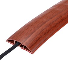 Floor Cord Cover 8ft, Cord Hider for Floor Cable Management Walnut