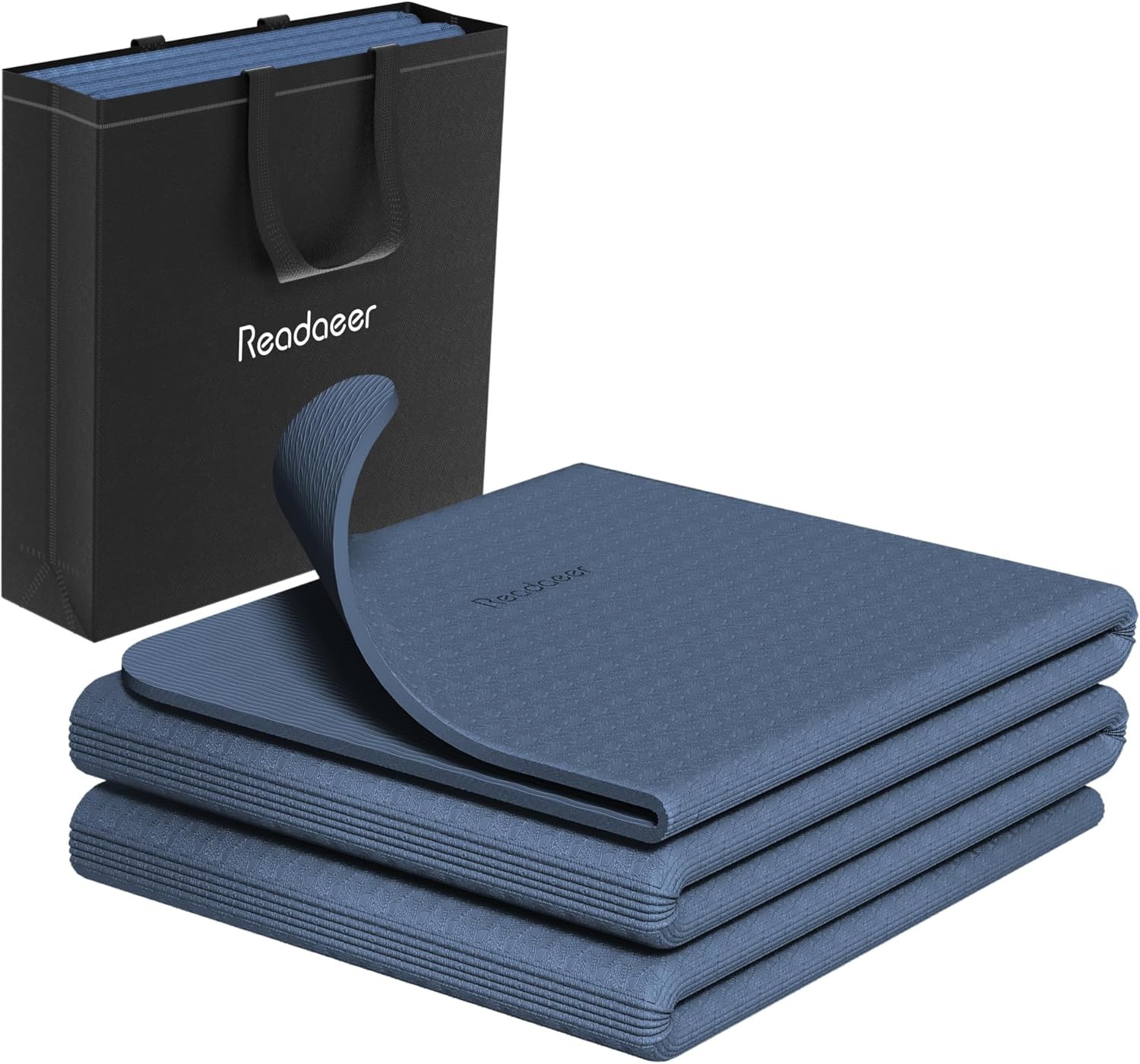 Foldable Yoga Mat For Travel Folding Yoga Mat 6Mm Thick With Carrying Bag, Non-S