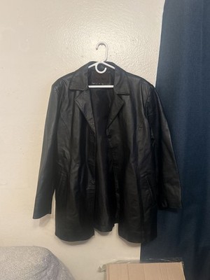 Dona Michi Women's Black Leather Blazer Jacket Size M