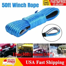 ALLTIMES Average 10000lbs ATV/UTV Winch Kit with 50 feet Blue Synthetic Rope USA