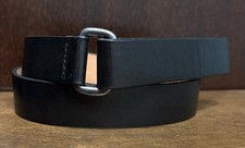 Banana Republic Black Italian Leather Belt SzXS/26 1”wide Made in USA VGUC