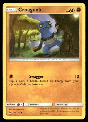 Croagunk 63/131 Common Forbidden Light Pokemon Lightly Played