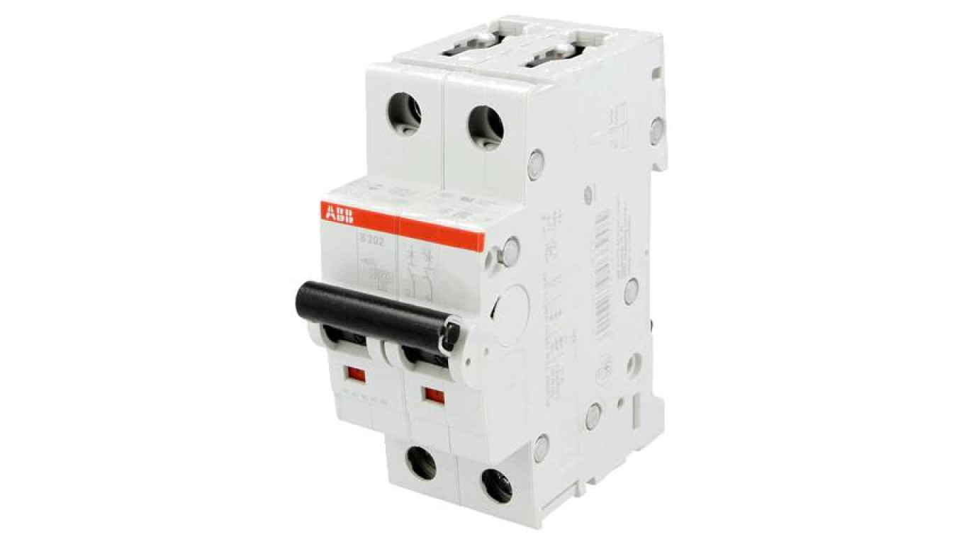 S202-D10 overcurrent switch, 230/400VAC, rated current: 10A, 2 pole, 6kA, /T2UK